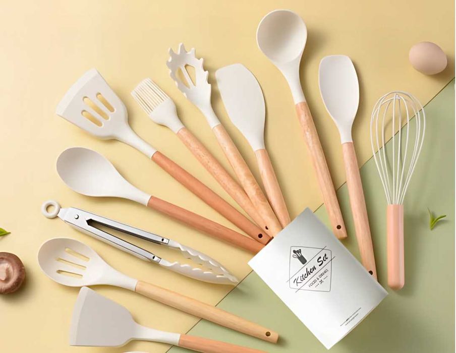 Набор кухонных принадлежностей, 12 предметов, силиконовые