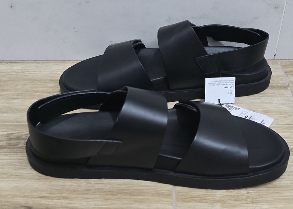Sandale barbati negre piele naturala marimea 44