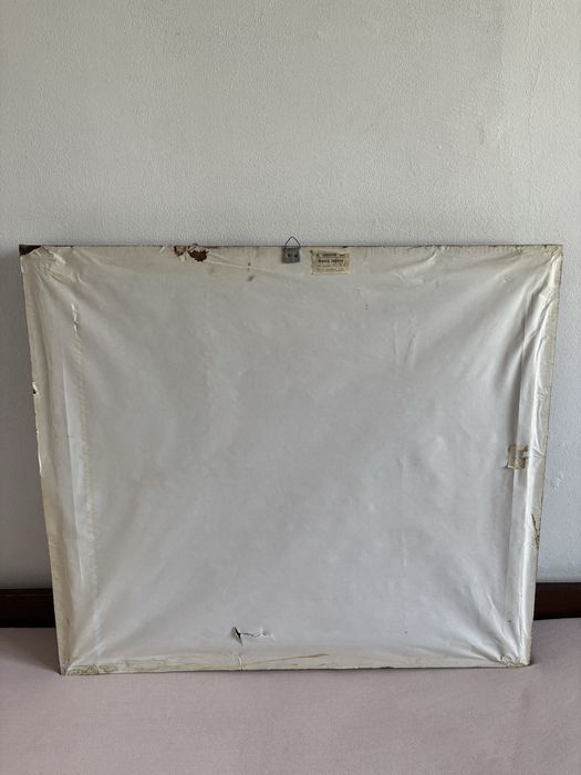 Tapiserie vintage 85x75 cm cu ramă din lemn sculptat – stil romantic