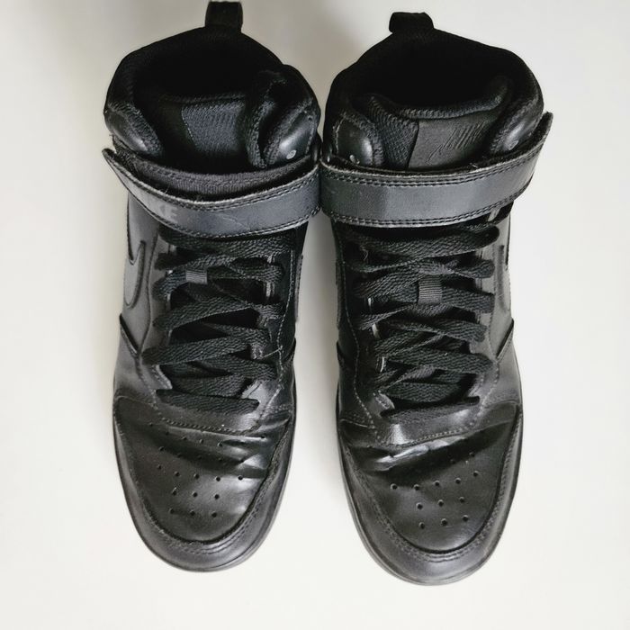 Leather Nike Court Borough MID 2 Unisex - Sneakers high - black