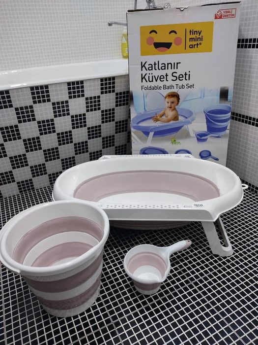 Набор для купания из 3 предметов, включающий ванночку с резиновыми нес