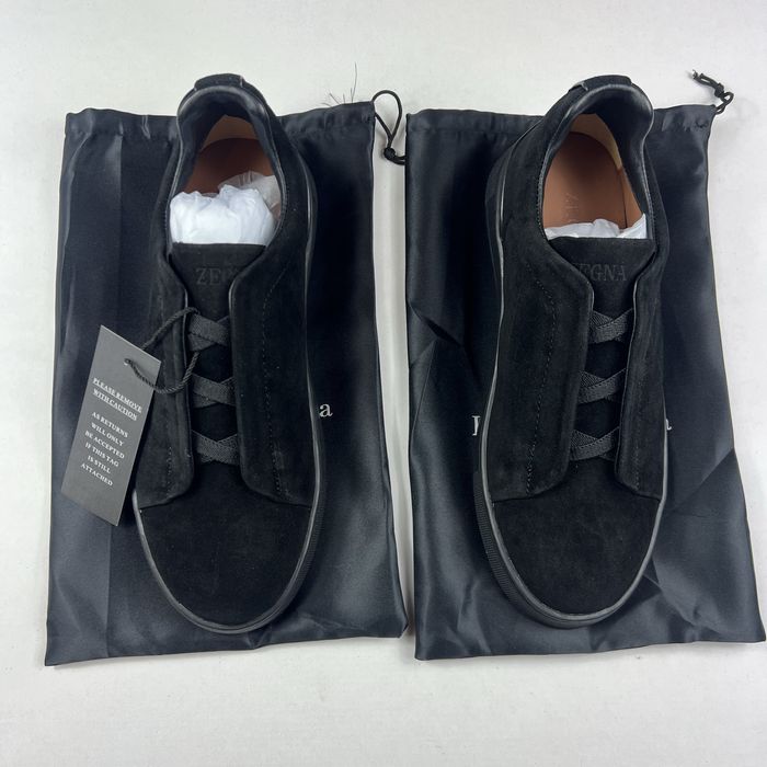 Zegna Tripple Stitch — мъжки 42EU Черен Велур