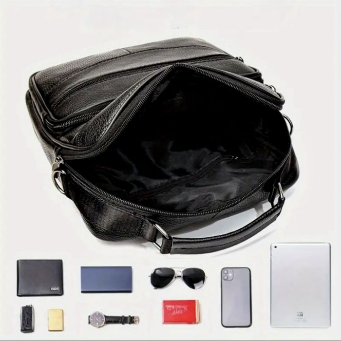 Мъжка кожена работна чанта/Елегантна и стилна, кафява естествена кожа!