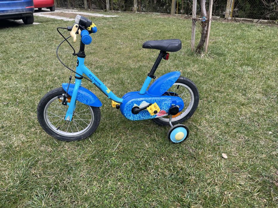 Bicicleta 14" copii 3-5 ani cu roti ajutatoare demontabile