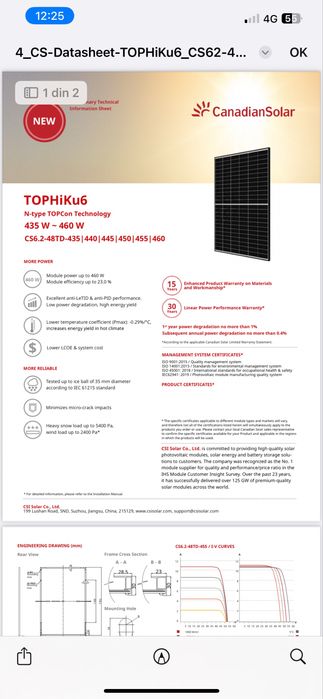 Panouri Fotovoltaice Canadian Solar 460w