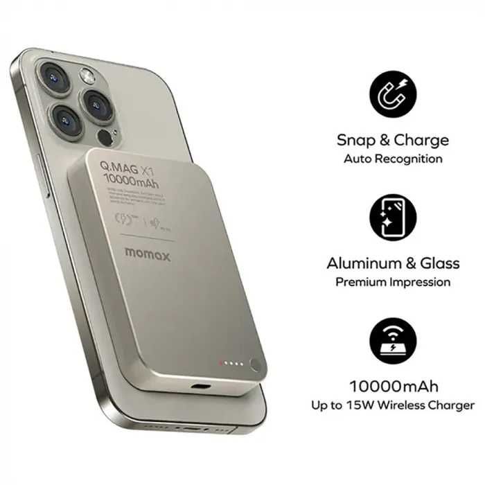 Momax Q.Mag X 5000 mAh — ультратонкий Power Bank MagSafe Есть доставка