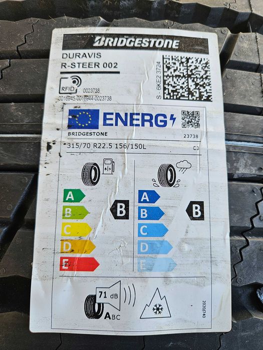 2 Нови предни гуми 315/70 R22.5 Bridgestone Duravis R-Steer002 DOT3724