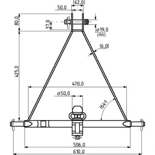 Cupla tractare in 3 puncte pentru tractorase japoneze Iseki Kubota etc