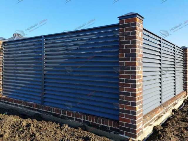 Забор жалюзи металлический