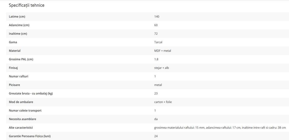 Birou MDF stejar cu raft NOU sigilat