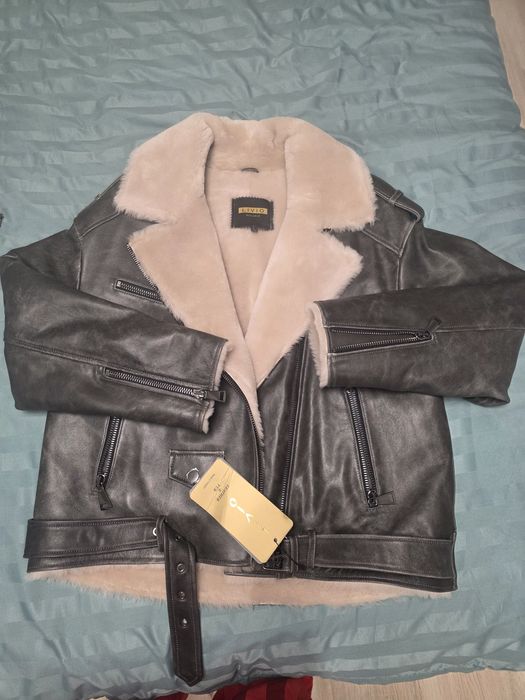 Кожаная зимняя косуха 46-48