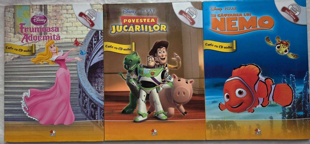 Carti de povesti pentru copii colectia Disney - cu CD audio Frumoasa adormita /Povestea jucariilor / In cautarea lui Nemo