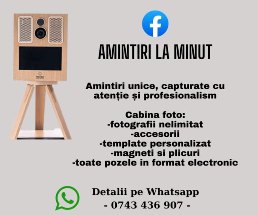Cabina foto/fum greu/baloane cu fum