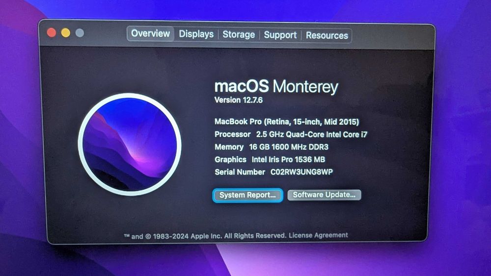 Macbook Pro 15 Retina A1398 (2015), 2.5Ghz, 16G, Radeon R9 M370X