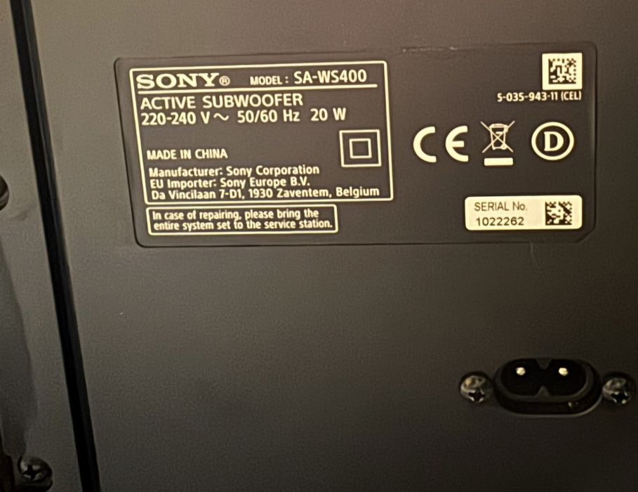 Soundbar SONY HT-S400 безжичен субуфер