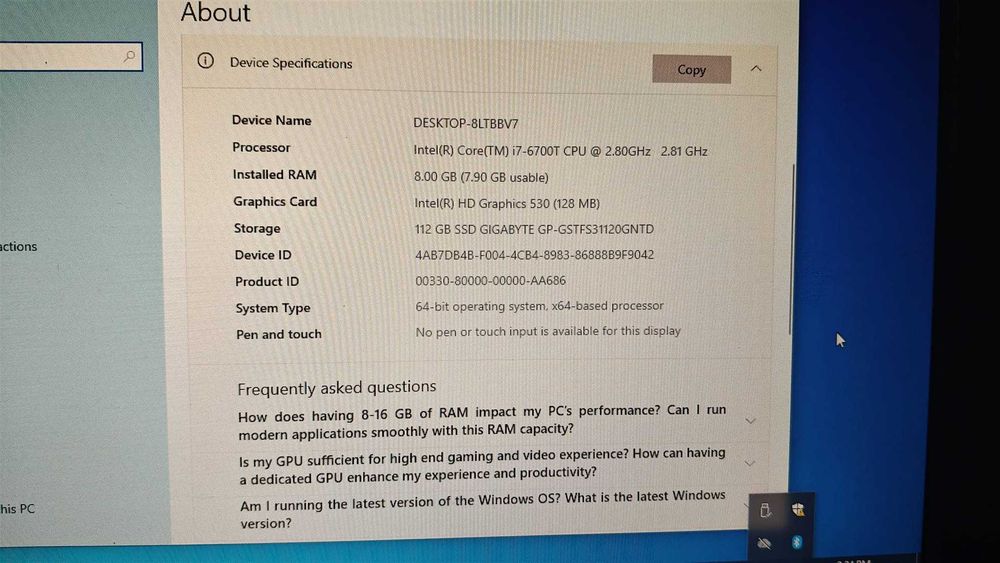 HP ProDesk 400 G2 MINI i7-6700T 2.80GHz