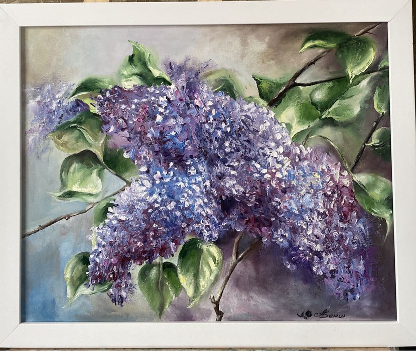 Картина маслом новая сирень