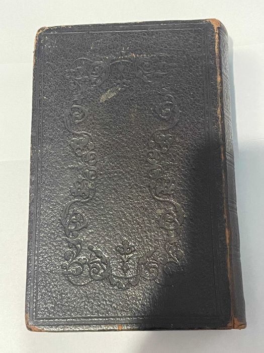 Biblia / Biblie buzunar , 1860 , engleza, coperta piele, 15x10 cm