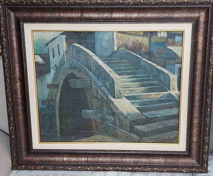 Картина масло,мост в Париж  Константин Коровин(1861-1939)рисувана 1920