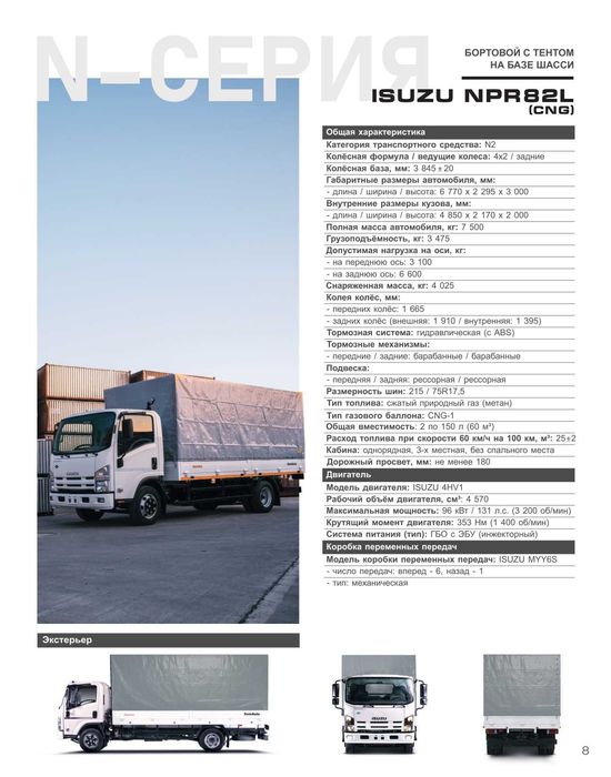 ISUZU NPR82L CNG Bortli tent