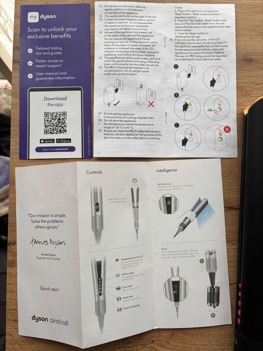 Dyson Airstrait™ Onyx/Gold – изполвана 1 път, оригинална, като нова