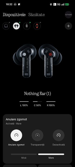 căști Nothing ear 1 ( încărcare cablu / wireless)