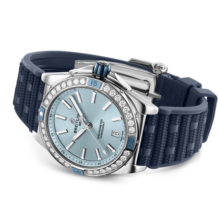Дамски часовник Breitling Super Chronomat 38 Diamond Blue Dial