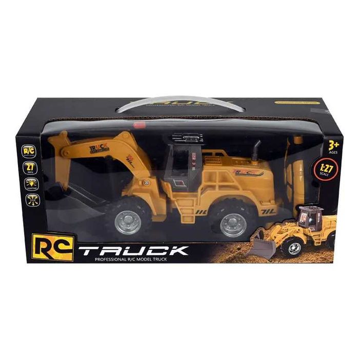 Багер 1:27 с радио контрол. Комплект Камион с кран метален кран