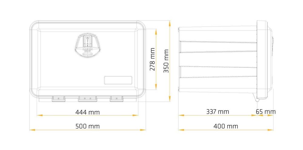 DAKEN JUST сандък кутия за инструменти за ремарке 500x350x400mm 41.5l