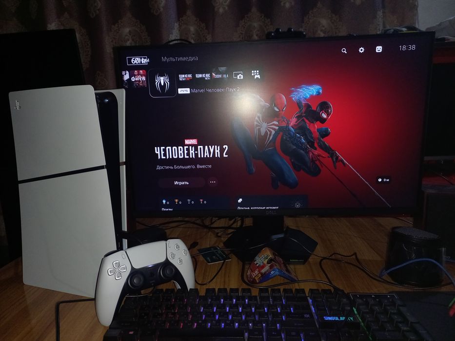 PS5 slim ideal original djoystik bor o'yinlar yozilgan karobka dakumen