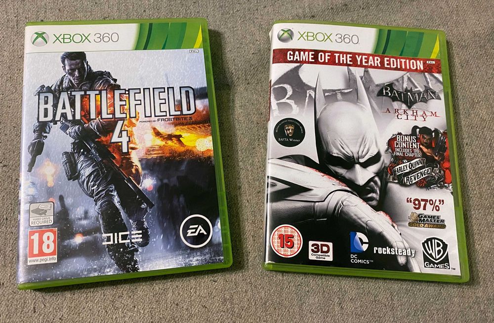 Jocuri XBOX 360 Batlefield 4 si Batman Arkam City pachet cu 2 discuri