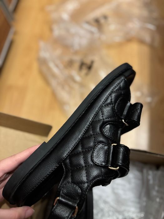 Sandale Chanel negru logo