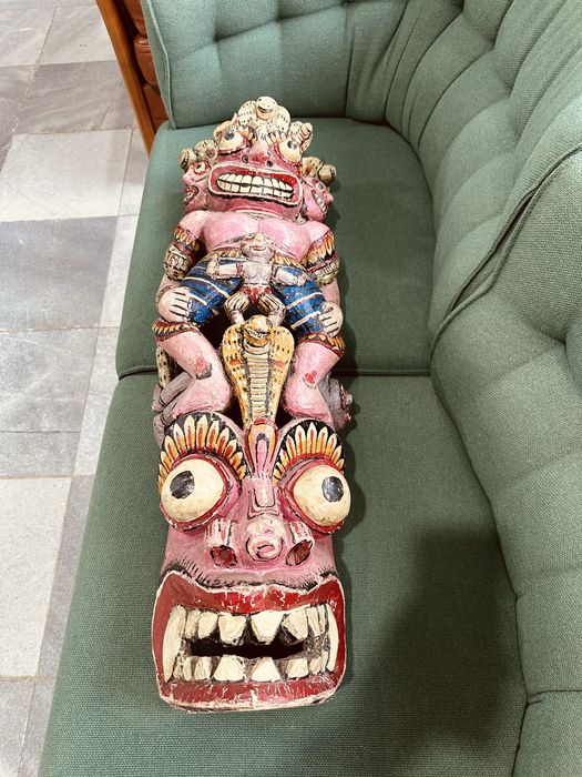 Голяма азиатска ритуална дървена маска / тотем