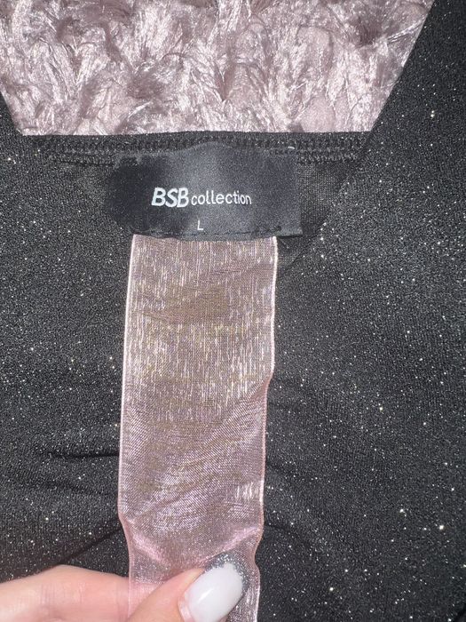 Черно бляскаво боди BSB