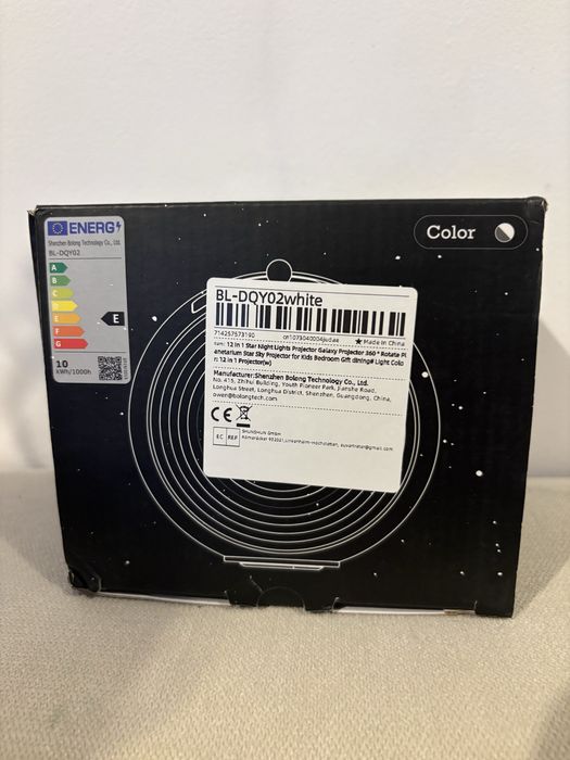 Proiector galaxie LED 360° – lampă de noapte copii, 12 discuri – NOU