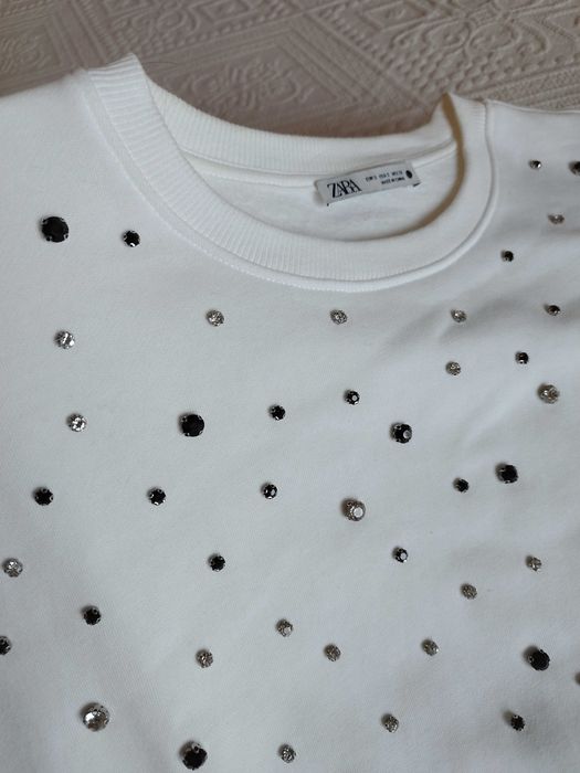 Zara дънки и блуза с камъни до 170 см