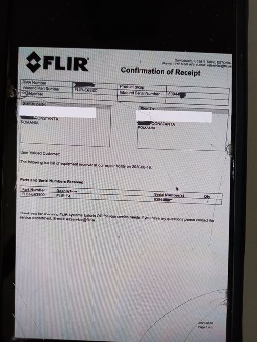 Camera FLIR E8 Termoviziune - Termala - Termica