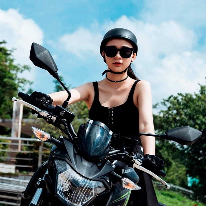 Ретро каска за Мотор тип канче - Черен Мат