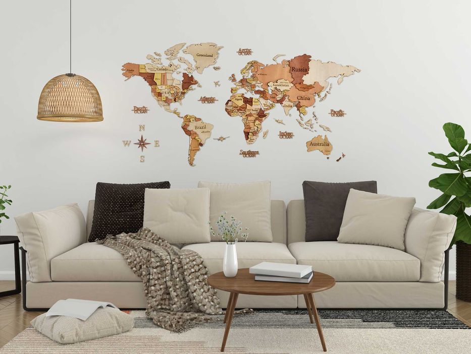 Дървена 3Д карта