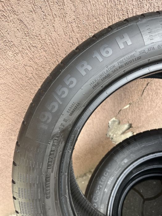 4 anvelope vara 195/55 R16, Continental, 6mm profil ramas! DOT 2017