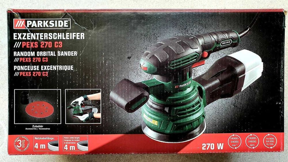 2в1 Parkside Правоъгълен и Кръгъл Ексцентрик, Орбитален Шлайф