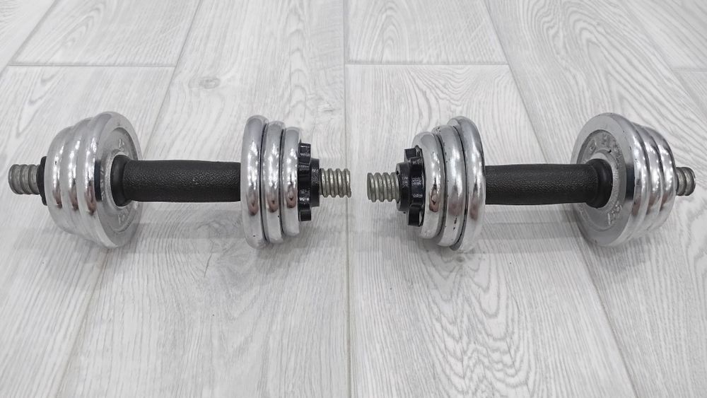 Продам регулируемые хромированные гантели