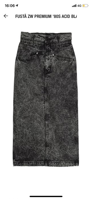 Fustă Zara, midi, din denim
