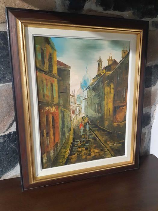 Красива Маслена Картина на Платно Живопис Дървена Рамка