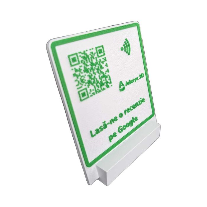 Stand recenzii Google cod QR si NFC, printat 3D, de la 79 lei