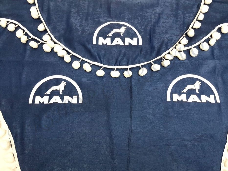 Комплект декоративни пердета с топчета МАН/MAN камиони