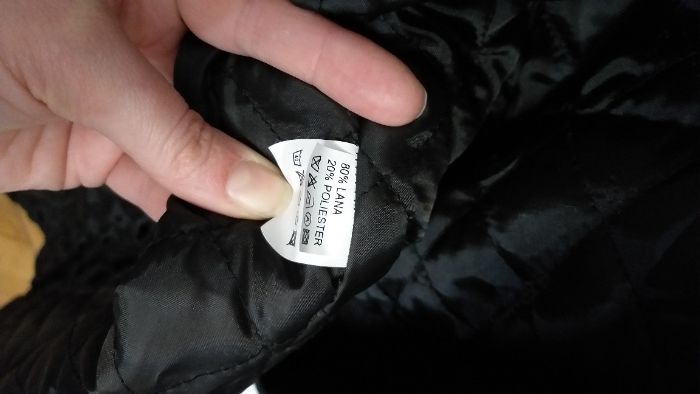 Palton iarnă Acttuelle, lână 80%, culoarea gri nr. 42, bluza cadou