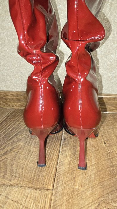 Сапоги демисезонные красные