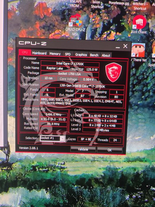 Kit i7 13700k + Msi Z690 MPG Carbon wifi ddr5 + cpu frame