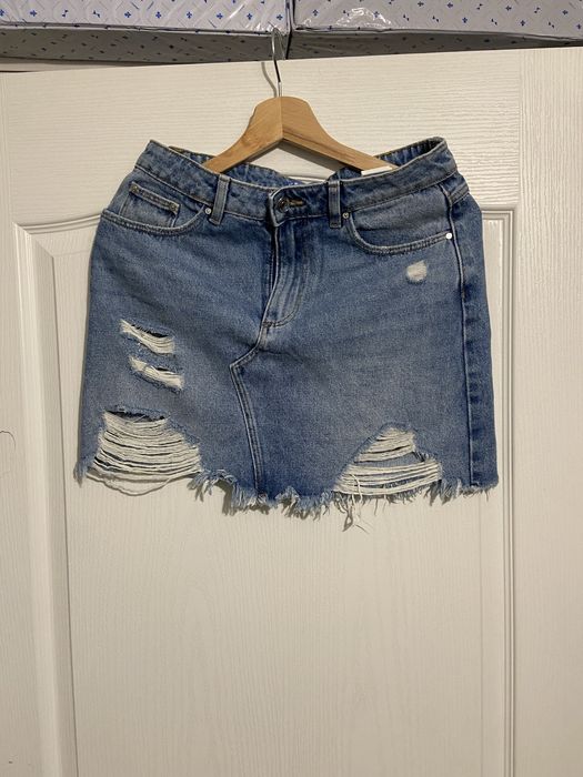 Fusta mini blugi, nou fara eticheta